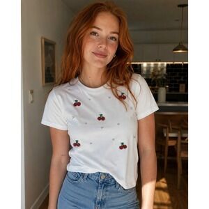 Elle Rhinestone Cherry T-Shirt